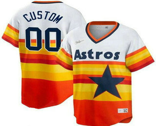Youth Houston Astros Customized Orange Cooperstown Cool Base Jersey