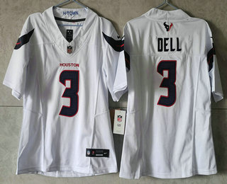 Youth Houston Texans #3 Tank Dell Limited White FUSE Vapor Jersey