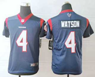 Youth Houston Texans #4 Deshaun Watson Navy Blue NEW 2019 Vapor Untouchable Stitched NFL Nike Limited Jersey