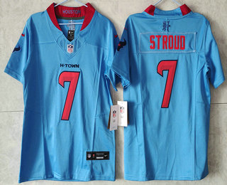 Youth Houston Texans #7 CJ Stroud Limited Blue Fashion FUSE Vapor Jersey