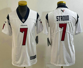 Youth Houston Texans #7 CJ Stroud White 2022 Vapor Stitched Nike Limited Jersey