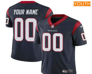 Youth Houston Texans Custom Vapor Untouchable Navy Blue Team Color NFL Nike Limited Jersey