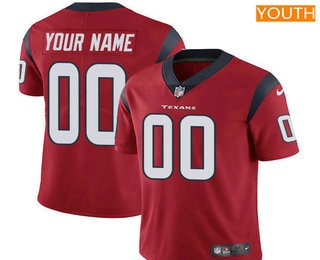 Youth Houston Texans Custom Vapor Untouchable Red Alternate NFL Nike Limited Jersey