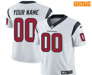 Youth Houston Texans Custom Vapor Untouchable White Road NFL Nike Limited Jersey