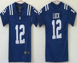 Youth Indianapolis Colts #12 Andrew Luck Royal Blue 2017 Vapor Untouchable Stitched NFL Nike Limited Jersey