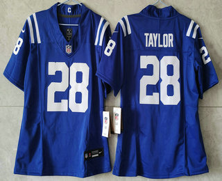 Youth Indianapolis Colts #28 Jonathan Taylor Blue 2024 FUSE Vapor Limited Stitched Jersey