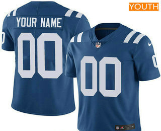 Youth Indianapolis Colts Custom Vapor Untouchable Royal Blue Team Color NFL Nike Limited Jersey