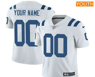 Youth Indianapolis Colts Custom Vapor Untouchable White Road NFL Nike Limited Jersey