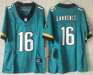 Youth Jacksonville Jaguars #16 Trevor Lawrence Limited Green Throwback FUSE Vapor Jersey