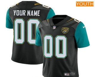 Youth Jacksonville Jaguars Custom Vapor Untouchable Black Alternate NFL Nike Limited Jersey