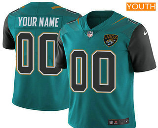 Youth Jacksonville Jaguars Custom Vapor Untouchable Teal Green Team Color NFL Nike Limited Jersey