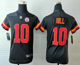 Youth Kansas City Chiefs #10 Tyreek Hill Black 2017 Vapor Untouchable Stitched NFL Nike Limited Jersey