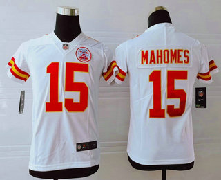 Youth Kansas City Chiefs #15 Patrick Mahomes II White 2017 Vapor Untouchable Stitched NFL Nike Limited Jersey