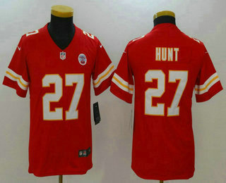 Youth Kansas City Chiefs #27 Kareem Hunt Red 2017 Vapor Untouchable Stitched NFL Nike Limited Jersey