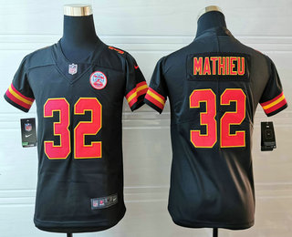 Youth Kansas City Chiefs #32 Tyrann Mathieu Black 2017 Vapor Untouchable Stitched NFL Nike Limited Jersey