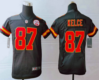 Youth Kansas City Chiefs #87 Travis Kelce Black 2017 Vapor Untouchable Stitched NFL Nike Limited Jersey