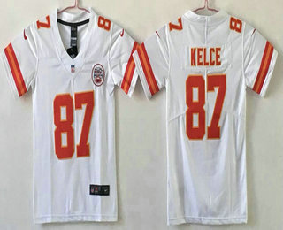 Youth Kansas City Chiefs #87 Travis Kelce White 2017 Vapor Untouchable Stitched NFL Nike Limited Jersey