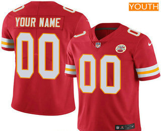 Youth Kansas City Chiefs Custom Vapor Untouchable Red Team Color NFL Nike Limited Jersey