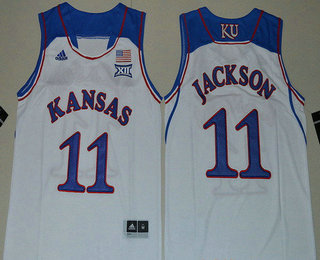 Youth Kansas Jayhawks #11 Josh Jackson White College Basketball adidas Swingman Stitched NCAA Jersey