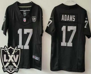 Youth Las Vegas Raiders #17 Davante Adams Limited Black 65th Season FUSE Vapor Jersey