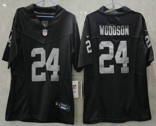 Youth Las Vegas Raiders #24 Charles Woodson Limited Black FUSE Vapor Jersey