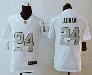 Youth Las Vegas Raiders #24 Johnathan Abram White 2016 Color Rush Stitched NFL Nike Limited Jersey