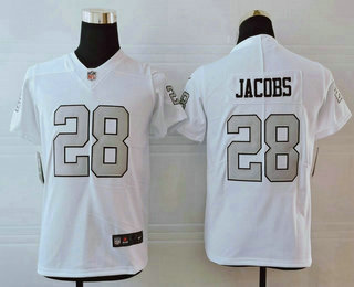 Youth Las Vegas Raiders #28 Josh Jacobs White 2016 Color Rush Stitched NFL Nike Limited Jersey