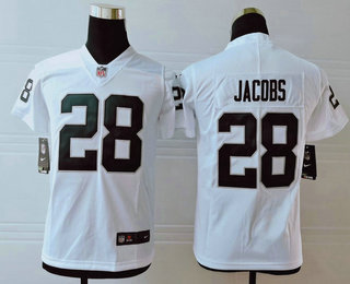 Youth Las Vegas Raiders #28 Josh Jacobs White 2019 Vapor Untouchable Stitched NFL Nike Limited Jersey