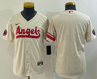 Youth Los Angeles Angels Blank Cream 2022 City Connect Cool Base Stitched Jersey