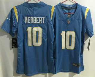 Youth Los Angeles Chargers #10 Justin Herbert Light Blue 2020 NEW Vapor Untouchable Stitched NFL Nike Limited Jersey