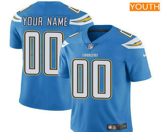 Youth Los Angeles Chargers Custom Vapor Untouchable Light Blue Alternate NFL Nike Limited Jersey