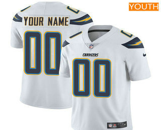 Youth Los Angeles Chargers Custom Vapor Untouchable White Road NFL Nike Limited Jersey