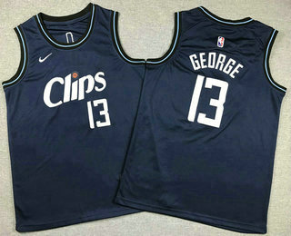 Youth Los Angeles Clippers #13 Paul George Navy 2023 City Icon Swingman Jersey