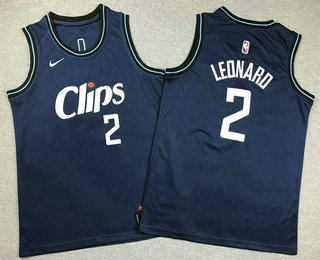 Youth Los Angeles Clippers #2 Kawhi Leonard Blue 2023 City Edition Swingman Stitched Jersey