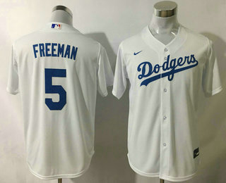 Youth Los Angeles Dodgers #5 Freddie Freeman White 2022 Cool Base Stitched Nike Jersey