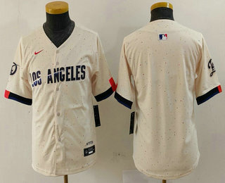 Youth Los Angeles Dodgers Blank Cream 2024 City Connect Limited Stitched Jersey