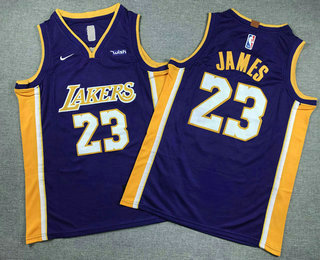 Youth Los Angeles Lakers #23 LeBron James Purple 2022 Nike Swingman Stitched Jersey