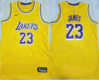 Youth Los Angeles Lakers #23 LeBron James Yellow 2022 Nike Swingman Stitched Jersey