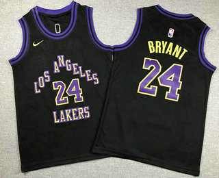 Youth Los Angeles Lakers #24 Kobe Bryant Black 2023 City Icon Swingman Jersey