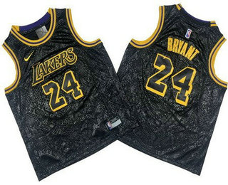 Youth Los Angeles Lakers #24 Kobe Bryant Black City Icon Swingman Jersey