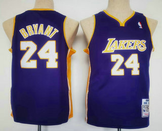 Youth Los Angeles Lakers #24 Kobe Bryant Purple 2006-07 Hardwood Classics Soul Swingman Throwback Jersey