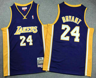 Youth Los Angeles Lakers #24 Kobe Bryant Purple 2008 Throwback Swingman Jersey