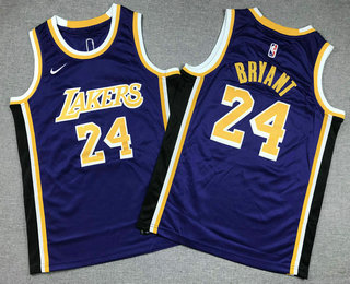 Youth Los Angeles Lakers #24 Kobe Bryant Purple Icon Swingman Jersey