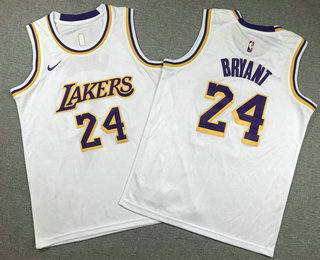 Youth Los Angeles Lakers #24 Kobe Bryant White Icon Swingman Jersey