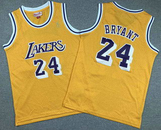 Youth Los Angeles Lakers #24 Kobe Bryant Yellow Throwback Swingman Jersey