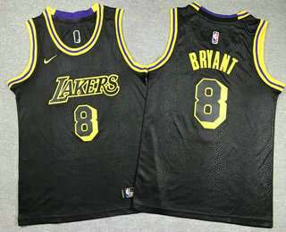 Youth Los Angeles Lakers #8 Kobe Bryant Black City Icon Swingman Jersey