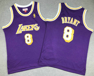 Youth Los Angeles Lakers #8 Kobe Bryant Purple 1996 Throwback Swingman Jersey