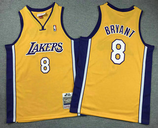 Youth Los Angeles Lakers #8 Kobe Bryant Yellow 2003 Throwback Swingman Jersey