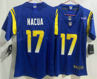 Youth Los Angeles Rams #17 Puka Nacua 2022 Blue Vapor Limited Stitched Jersey