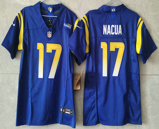 Youth Los Angeles Rams #17 Puka Nacua Blue FUSE Vapor Limited Stitched Jersey